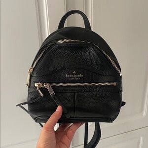 Kate Spade Black Leather Mini Backpack